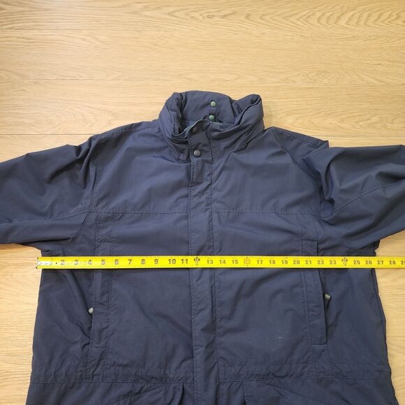 LL Bean Jacket Men XL Blue Full Zip Up Rain Wind Resistant Hooded Lined Coat Vtg - Picture 4 of 14